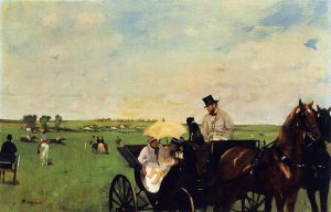 Main Product Photo of A Carriage at the Races Painting by Edgar Degas