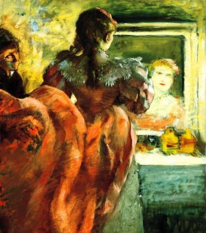 Actress Before the Mirror in Her Dressing Room by Edgar Degas Oil Painting Reproduction