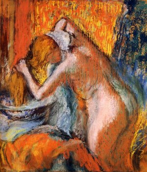 After the Bath, Woman Drying Her Hair by Edgar Degas Oil Painting Reproduction