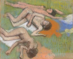 Apres le bain, trois femmes nues by Edgar Degas Oil Painting Reproduction