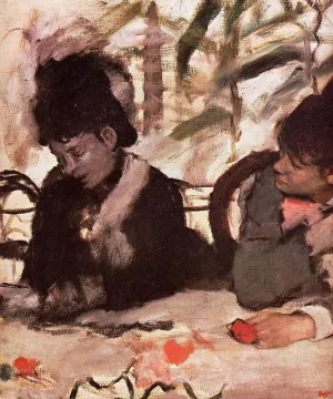 At the Cafe by Edgar Degas - Hand-Painted Oil Painting Reproduction