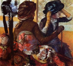 Main Product Photo of At the Milliner's Painting by Edgar Degas