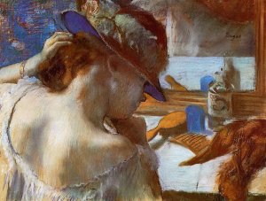 At the Mirror by Edgar Degas Oil Painting Reproduction