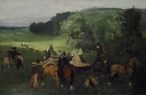 At the Racecourse by Edgar Degas - Hand-Painted Oil Painting Reproduction