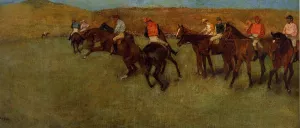 At the Races - Before the Start by Edgar Degas - Hand-Painted Oil Painting Reproduction