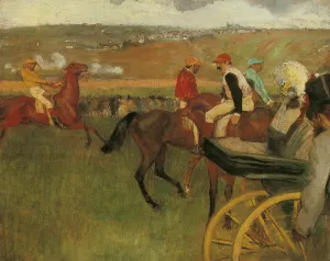 Main Product Photo of At the Races, Gentlemen Jockeys Painting by Edgar Degas