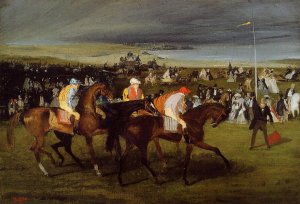 Main Product Photo of At the Races: the Start Painting by Edgar Degas