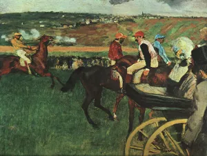 At the Races by Edgar Degas - Hand-Painted Oil Painting Reproduction