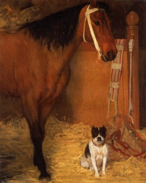 At the Stables, Horse and Dog by Edgar Degas Oil Painting Reproduction