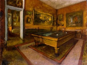Billiard Room at Menil-Hubert by Edgar Degas Oil Painting Reproduction