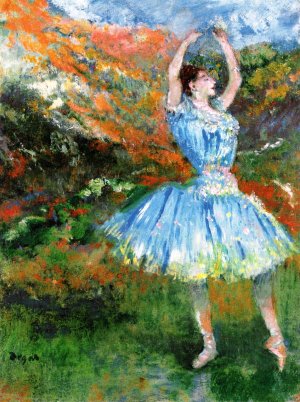 Blue Dancer, at the Ballet by Edgar Degas Oil Painting Reproduction
