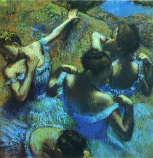 Main Product Photo of Blue Dancers Painting by Edgar Degas