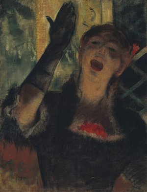Cafe Singer by Edgar Degas - Hand-Painted Oil Painting Reproduction