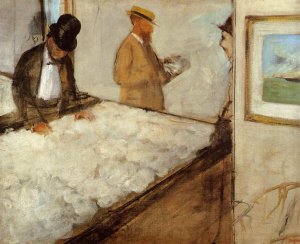 Main Product Photo of Cotton Merchants in New Orleans Painting by Edgar Degas