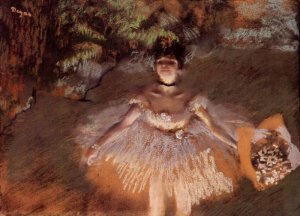 Dancer Onstage with a Bouquet by Edgar Degas Oil Painting Reproduction