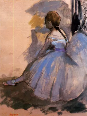 Main Product Photo of Dancer Seated Study Painting by Edgar Degas