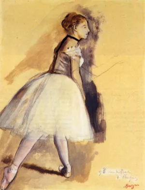 Dancer Standing Study by Edgar Degas - Hand-Painted Oil Painting Reproduction