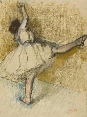 Dancer Stretching at the Bar by Edgar Degas Oil Painting Reproduction