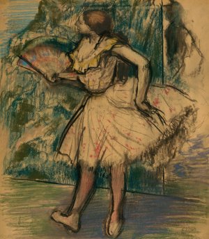 Dancer with a Fan by Edgar Degas - Hand-Painted Oil Painting Reproduction