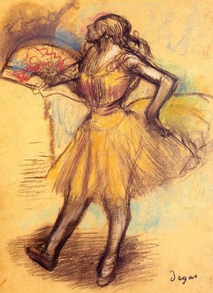 Dancer with a Fan study by Edgar Degas Oil Painting Reproduction