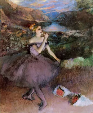 Dancer with Bouquets by Edgar Degas - Hand-Painted Oil Painting Reproduction