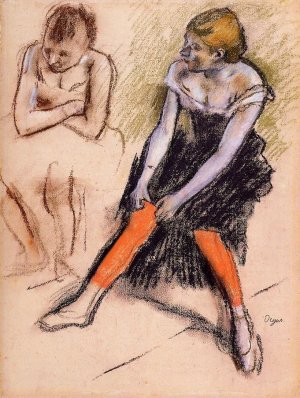 Dancer with Red Stockings by Edgar Degas Oil Painting Reproduction