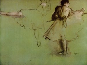 Dancers at the Barre Study by Edgar Degas Oil Painting Reproduction