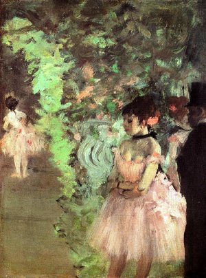 Main Product Photo of Dancers Backstage Painting by Edgar Degas