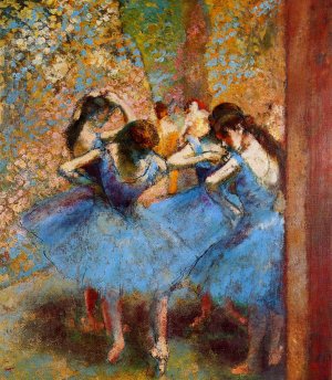Main Product Photo of Dancers in Blue Painting by Edgar Degas