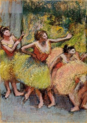 Dancers in Green and Yellow by Edgar Degas Oil Painting Reproduction