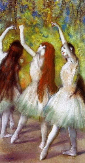 Main Product Photo of Dancers in Green Painting by Edgar Degas