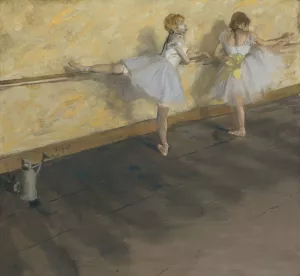 Dancers Practicing at the Barre by Edgar Degas - Hand-Painted Oil Painting Reproduction