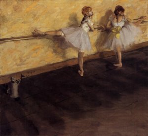 Dancers Practicing at the Barre by Edgar Degas Oil Painting Reproduction