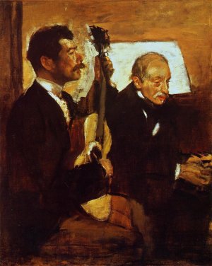 Degas' Father Listening to Lorenzo Pagans by Edgar Degas Oil Painting Reproduction