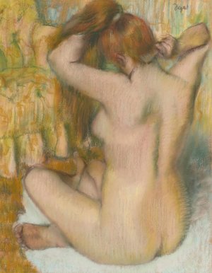 Main Product Photo of Femme nue, de dos, se coiffant Painting by Edgar Degas