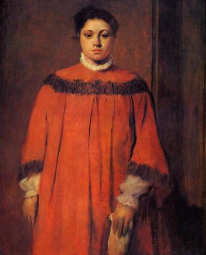 Main Product Photo of Girl in Red Painting by Edgar Degas
