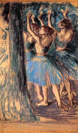 Group of Dancers, Tree Decor by Edgar Degas Oil Painting Reproduction