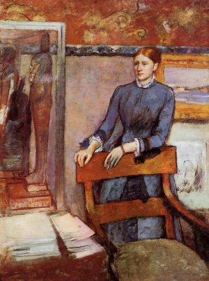 Helene Rouart in Her Father's Study by Edgar Degas Oil Painting Reproduction