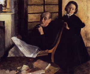 Henri De Gas and His Niece, Lucie Degas by Edgar Degas Oil Painting Reproduction