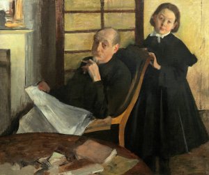 Henri Degas and His Niece Lucie Degas by Edgar Degas Oil Painting Reproduction