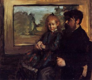 Henri Rouart and His Daughter Helene by Edgar Degas Oil Painting Reproduction