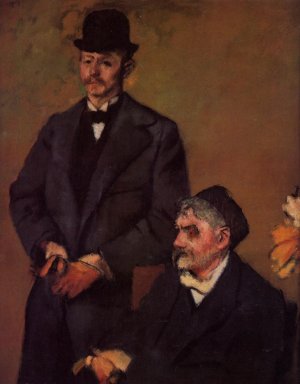 Henri Rouart and His Son Alexis by Edgar Degas - Hand-Painted Oil Painting Reproduction