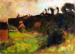 Houses at the Foot of a Cliff II by Edgar Degas Oil Painting Reproduction