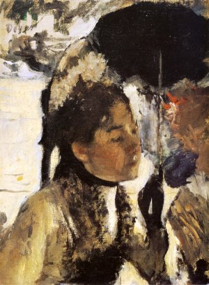In the Tuileries, Woman with a Parasol by Edgar Degas Oil Painting Reproduction