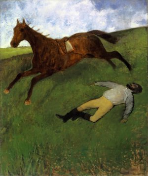 Injured Jockey by Oil Painting Reproduction