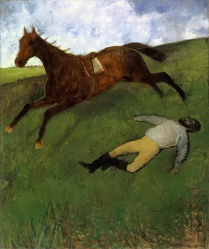 Injured Jockey by Oil Painting Reproduction