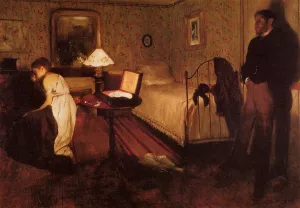 Interior also known as The Rape by Edgar Degas - Hand-Painted Oil Painting Reproduction