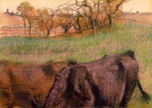 Landscape: Cows in the Foreground by Edgar Degas Oil Painting Reproduction