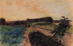 Landscape on the Orne by Edgar Degas - Hand-Painted Oil Painting Reproduction