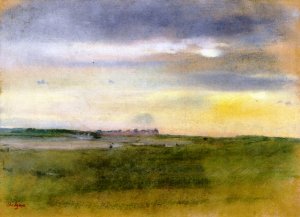 Landscape, Sunset by Edgar Degas Oil Painting Reproduction